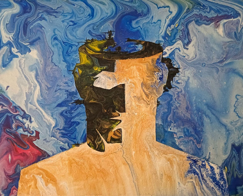Aether - III cover artwork. An abstract image of a human head.
