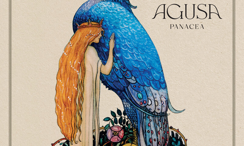 Agusa – Panacea (Live) cover artwork. A fantasy style cover with a woman touching a large blue bird.