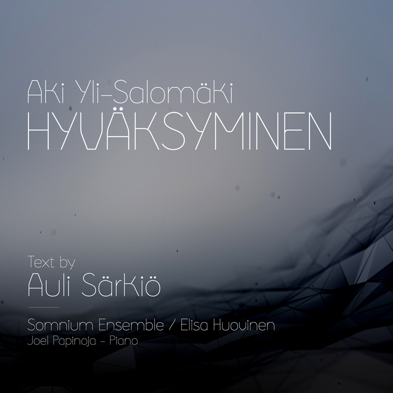 The album title and artists listed on top of a gray and black background.