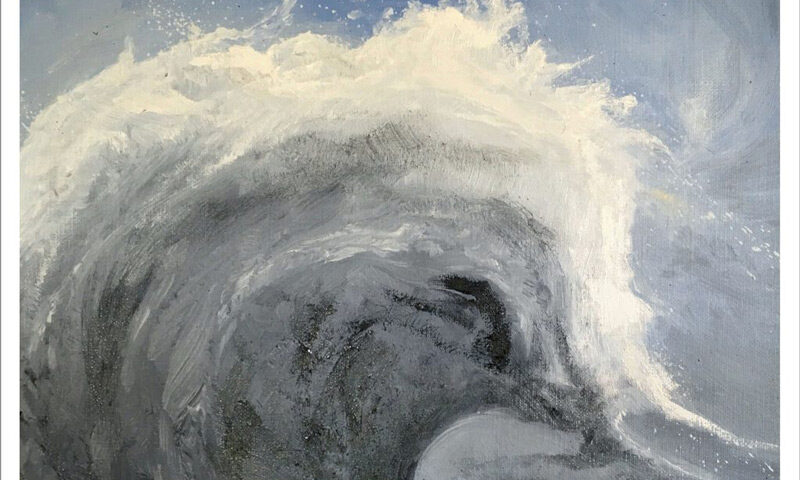Alan Reed – Grey Sky Thinking cover artwork. A painting of a giant sea wave.