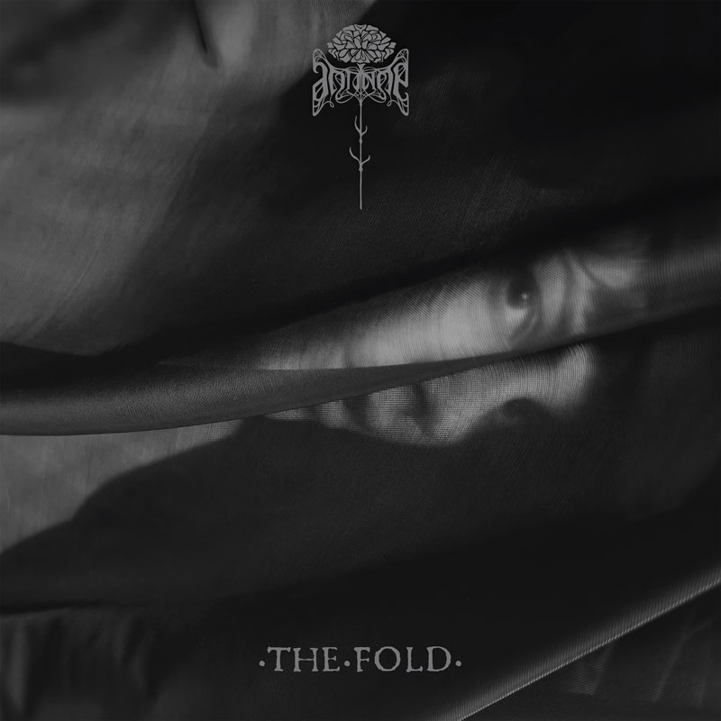 Antinoë- The Fold cover artwork. A black and white photo of the artist