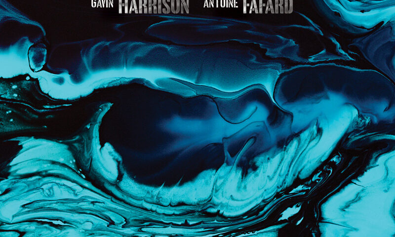 Antoine Fafard & Gavin Harrison - Perpetual Mutations cover artwork. A blue and black abstract design.