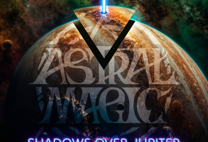 Astral Magic - Shadows over Jupiter Remixed cover artwork. an image of Jupiter with a light beam coming out in the top.