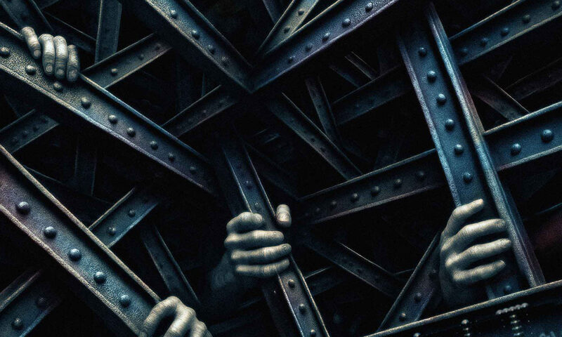 The album cover features metallic beams crisscrossing in a dark, industrial pattern, with human hands gripping through the gaps. At the bottom, the word Bakelit appears in a rugged, stenciled style.