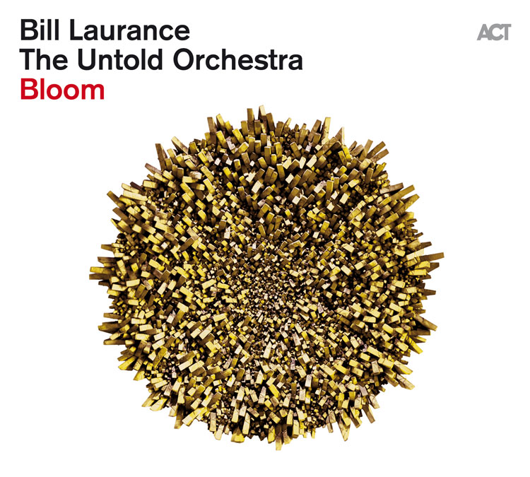 Bill Laurance & The Untold Orchestra - Bloom cover artwork. A golden sphere with vertical rectangular spikes.