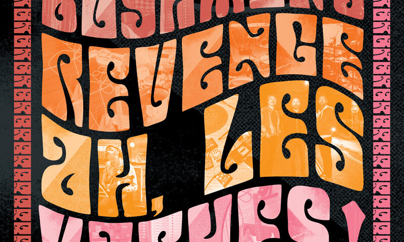 Bushman's Revenge - Ah, Les Vaches! cover artwork. The band name and album title in large neon pink and orange block letters.