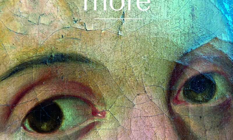 Colin Bass and Daniel Biro — More cover artwork. It is a closeup of a painting showing a person's eyes and nose.