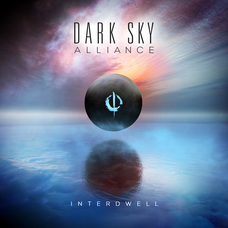 Dark Sky Alliance Warm Inlet cover artwork. A futuristic round object floating in front of a brilliant sky.