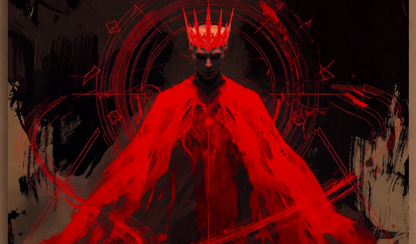 Enigmatic Sound Machines – Divided by One. A red image of a king.