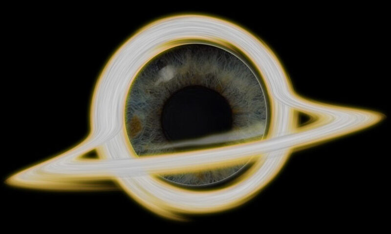 EBB – "The Management of Consequences" cover artwork. an image of an eye with a Saturn-style ring around it.