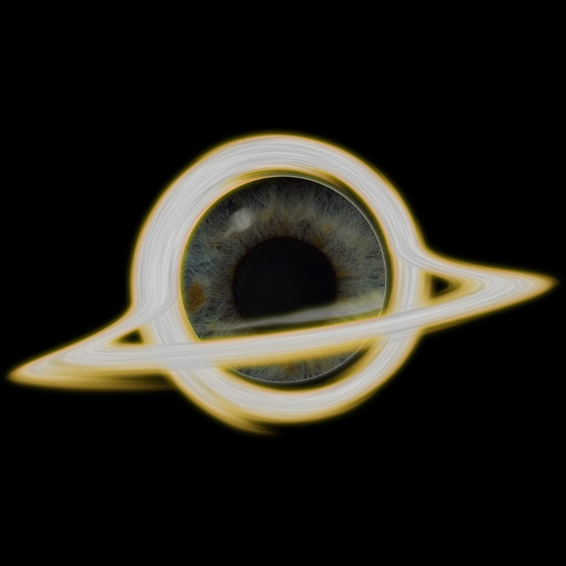 EBB – "The Management of Consequences" cover artwork. an image of an eye with a Saturn-style ring around it.