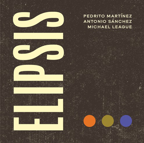 Elipsis cover artwork. A brown background with an ellipsis in three colors.