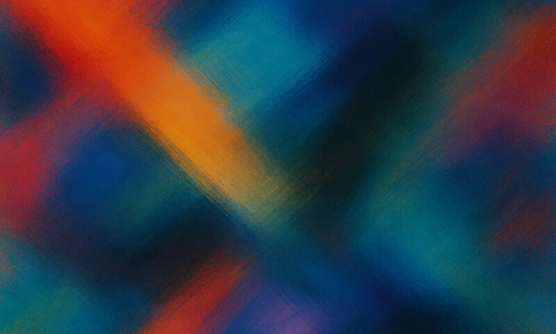 The cover presents a blurred field of deep blues, teals, and reds crossed by an orange streak. “Elsehow” appears in the upper right, while Afterimage (Instrumental Edition) sits near the bottom in gold and gray lettering.