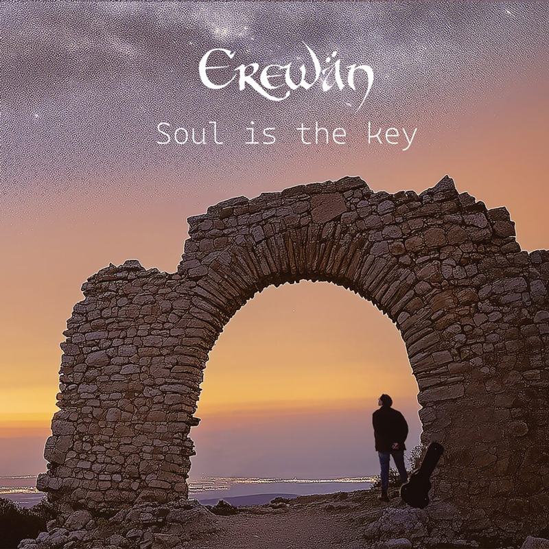 Erewän – Soul is the Key cover artwork. A human figure under a large natural arch.