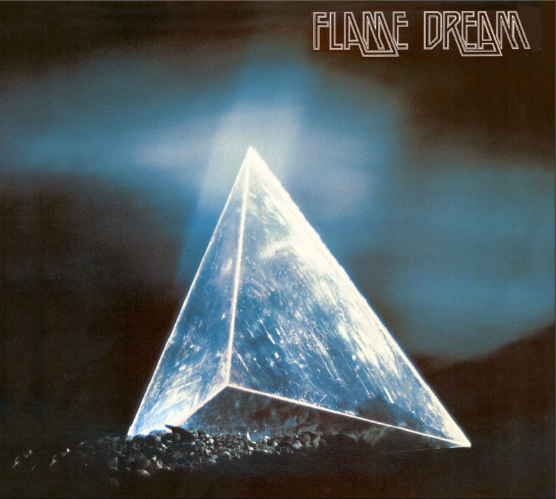Flame Dream - Out in the Dark cover artwork. A triangular crystal prism.