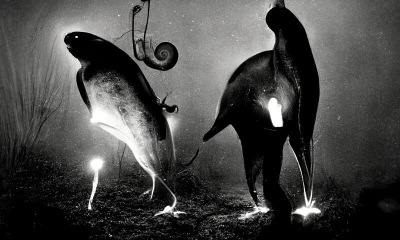 Frédéric L’Epée — Contre Courant covr artwork. Various shapes that look like fishes.