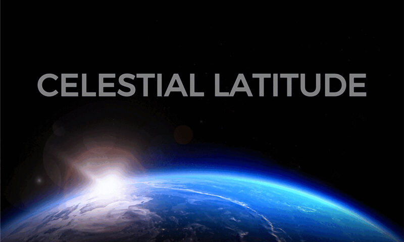 Celestial Latitude, Featuring FrankGambale - The Haas Company, Vol. 2. The album cover features a minimalist design with a black background and an image of Earth from space, illuminated by a radiant light. The text "The Haas Company Vol 2" is positioned at the top, with the title "Celestial Latitude" in bold, centered font. At the bottom, it highlights "Featuring Frank Gambale."