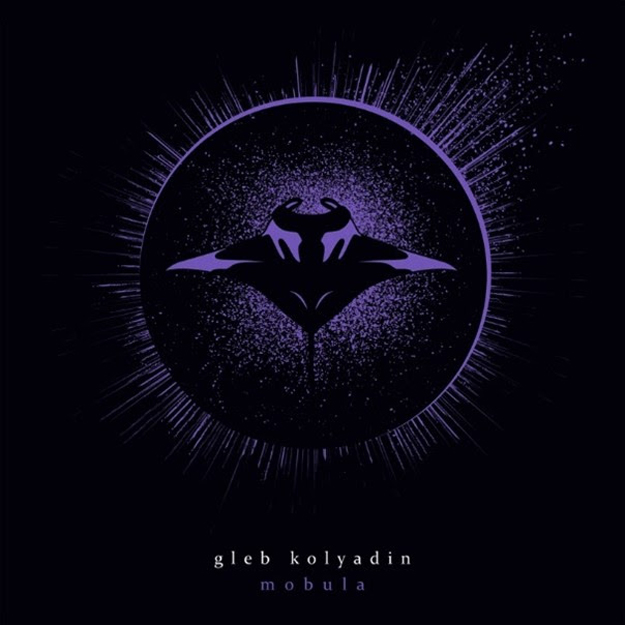 Gleb Kolyadin -Mobula cover artwork. A black and purple cover with a circle in the middle that features a manta ray inside the circle.