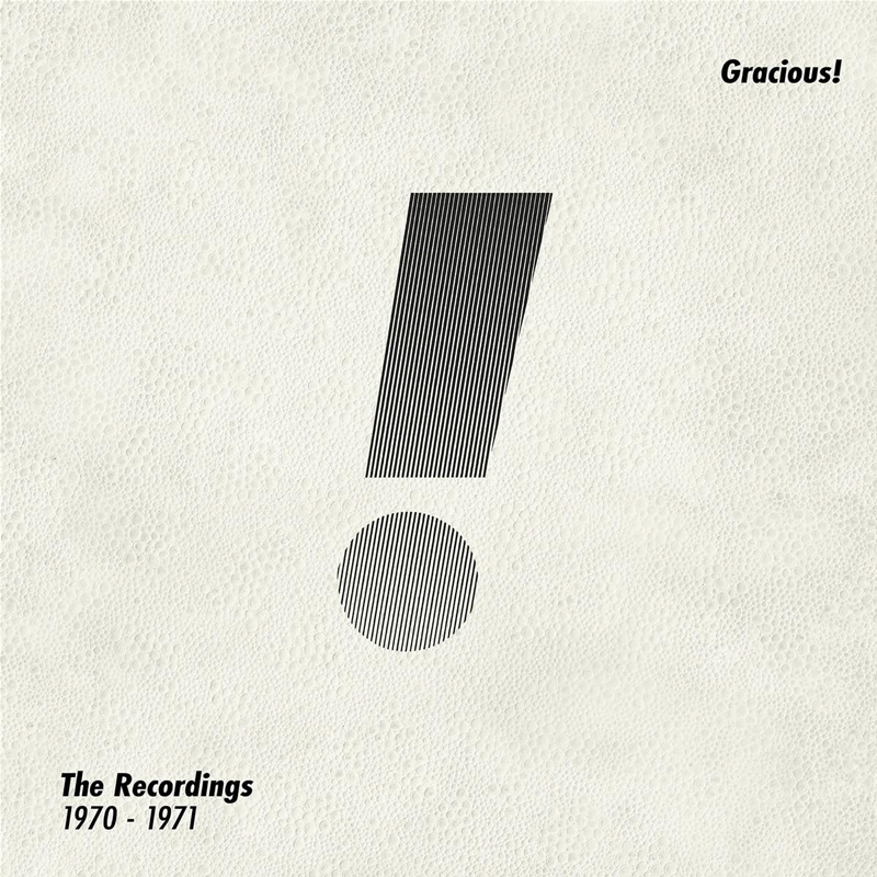 The cover artwork presents a cream-toned background with a large black exclamation mark formed from fine vertical lines at the center. The band name sits in the upper right corner, and the title The Recordings 1970–1971 appears in the lower left.