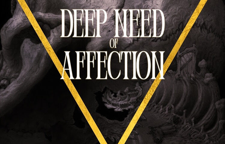 Jesus Cringe Deep Need of Affection cover artwork. The cover features a dark anatomical image framed by a gold inverted triangle.