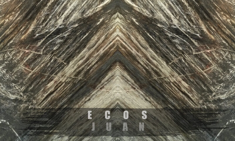Juan Dahmen - Ecos Paralelos cover artwork. An abstract painting with hair-like angular patterns facing upwards.