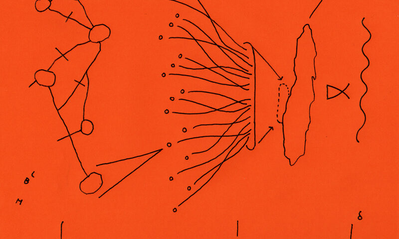 Les Biologistes Marins - If Places Were Sounds cover artwork. An orange cover with black sketches.