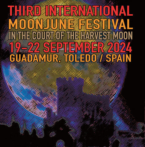 MoonJune Festival 2024 poster. Shows a blurry castle in front of a large moon.