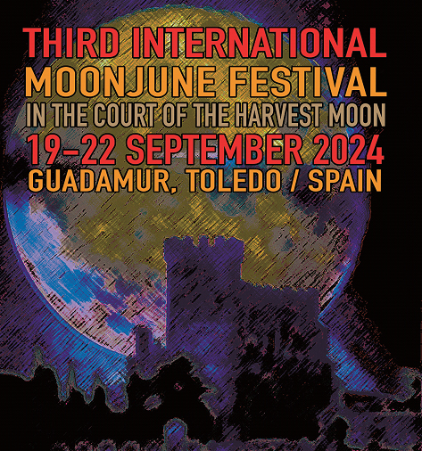 MoonJune Festival 2024 poster. Shows a blurry castle in front of a large moon.