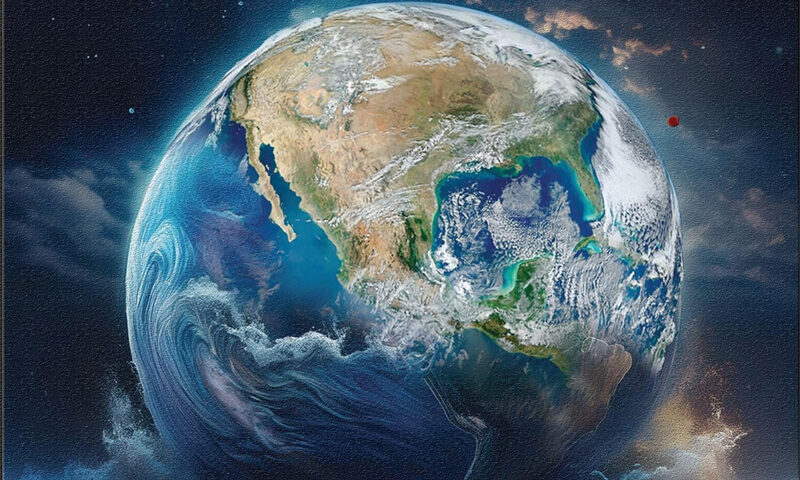 Mostly Autumn — Seawater cover artwork. A painting of planet earth.