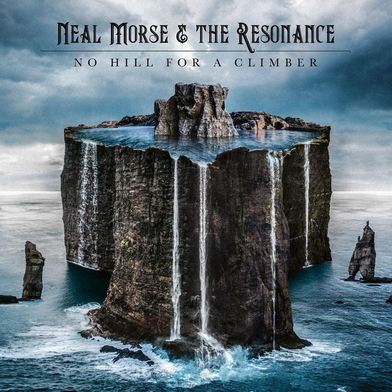 Neal Morse & The Resonance - No Hill For A Climber cover artwork. A tall island with waterfalls.