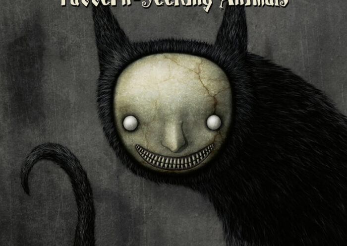 Pattern-Seeking Animals - Grimalkin coverr artwork. A cat-like creature with a humanoid face illustration.