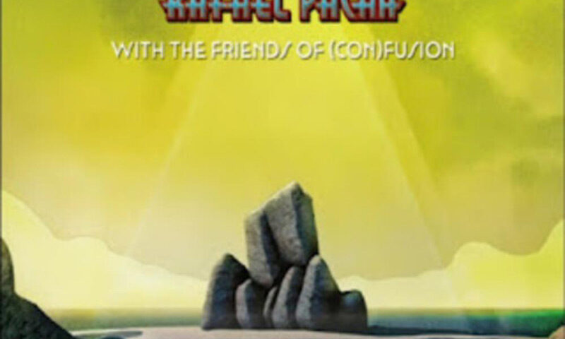 Rafael Pacha with the Friends of Confusion – Not Normal After Music cover artwork. A stone monolith with a yellow background.