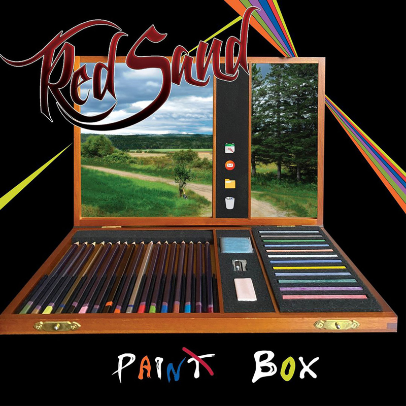 Red Sand - Pain't Box cover artwork. A box that contains colored pencils and paint.