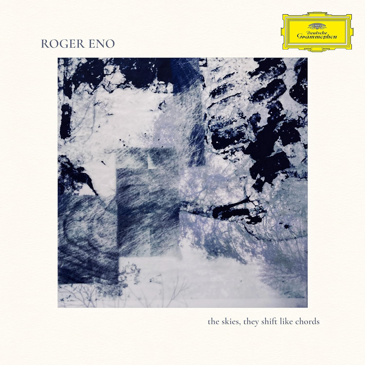 Roger Eno - The Skies, They Shift Like Chords cover artwork. Abstract design.