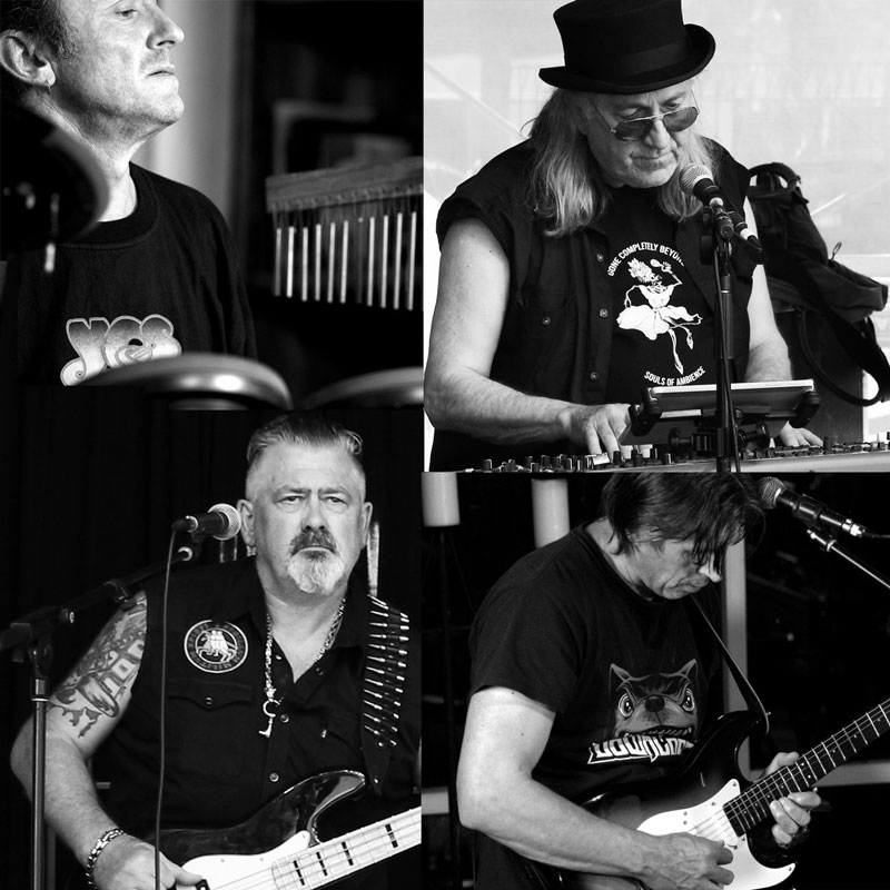 Souls of Ambience photos. A collage of four black and white photos of the musicians.