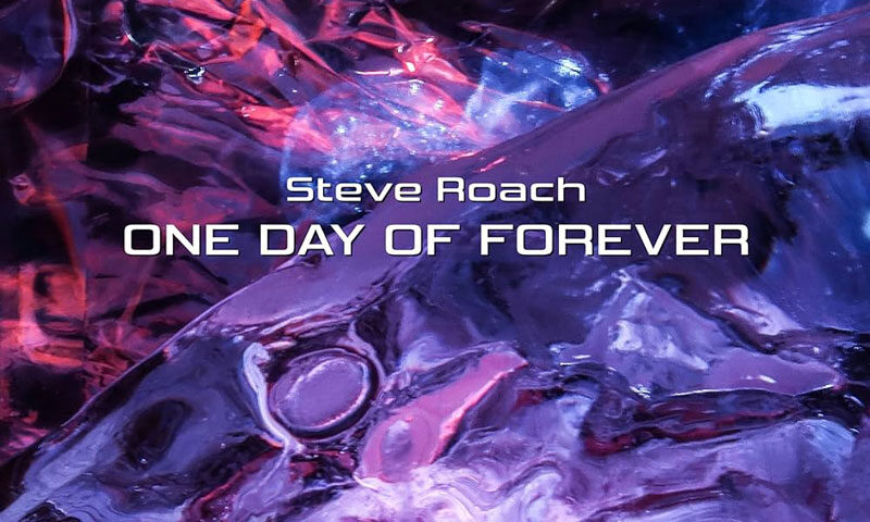 Steve Roach - One Day of Forever cover artwork. An abstract design with purple folds and patterns.