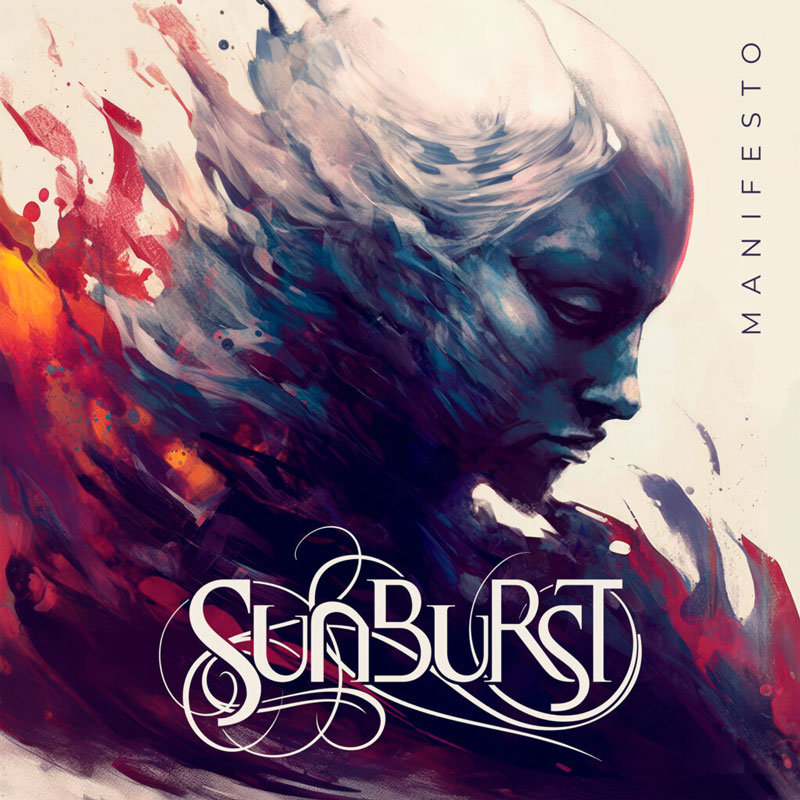 Sunburst – "Manifesto" cover artwork. A fantasy image of a woman's head.