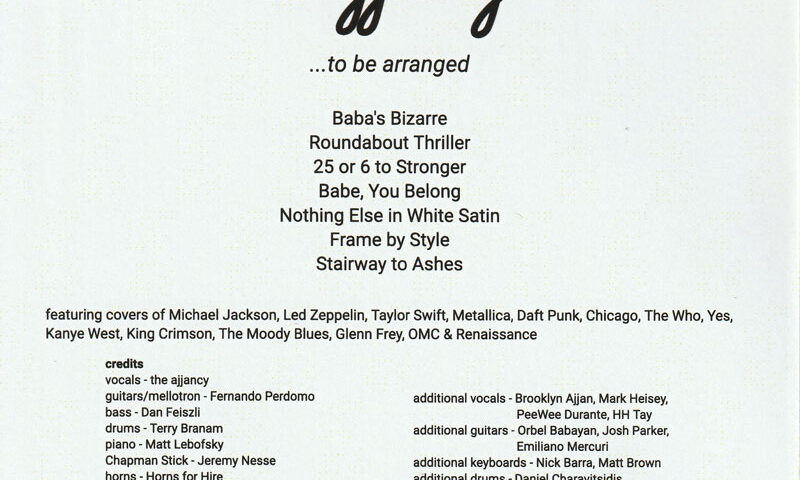 The Ajjancy – To Be Arranged back cover.