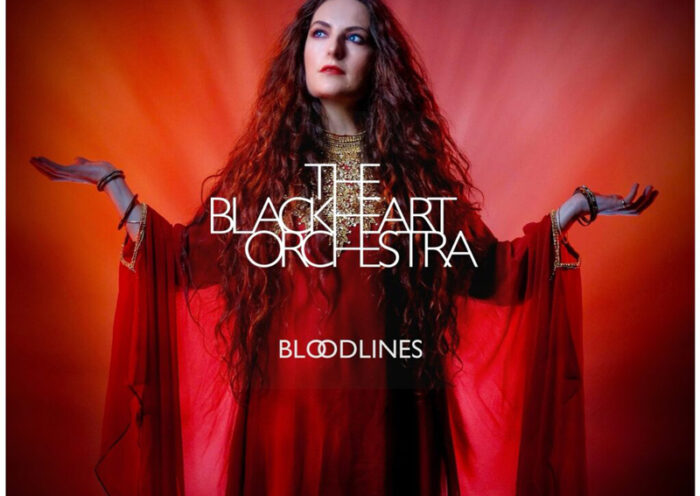 The Blackheart Orchestra – Bloodlines cover artwork. A photo of a woman in a red dress.