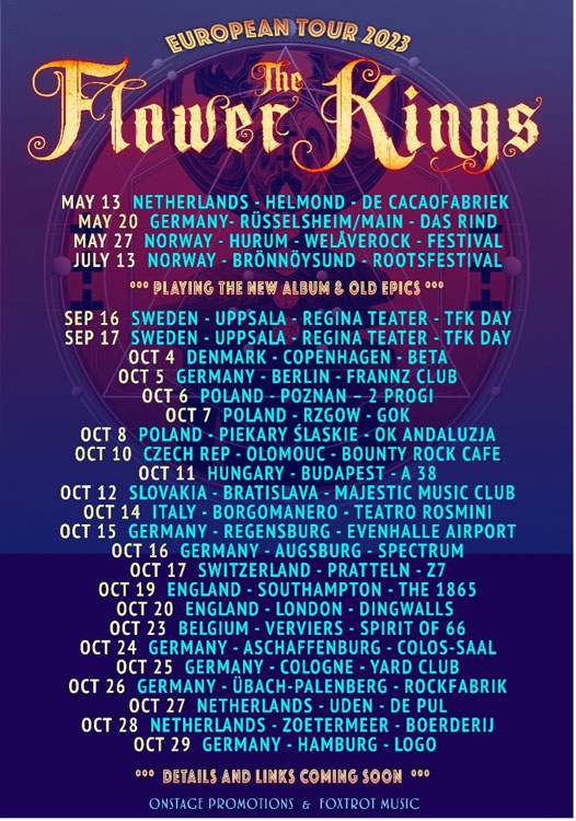 The Flower Kings 2023 Fall Tour poster