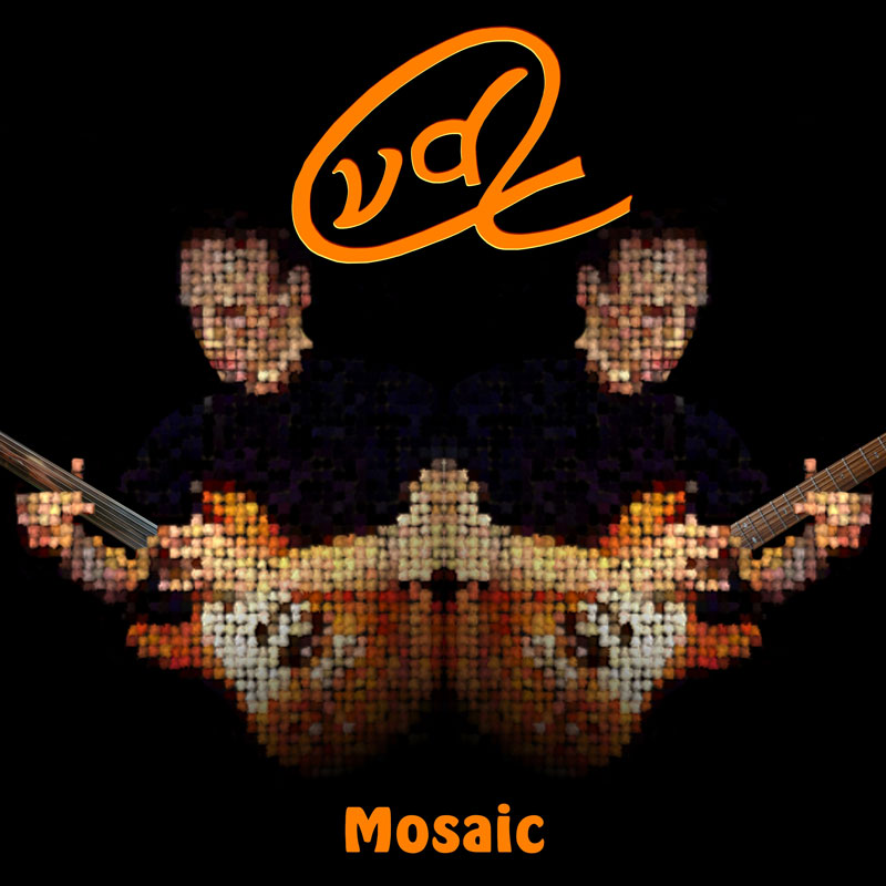 Till van der Zwaag - Mosaic cover artwork. Duplicate images of the artist playing guitar with a filter that makes it look like a mosaic.