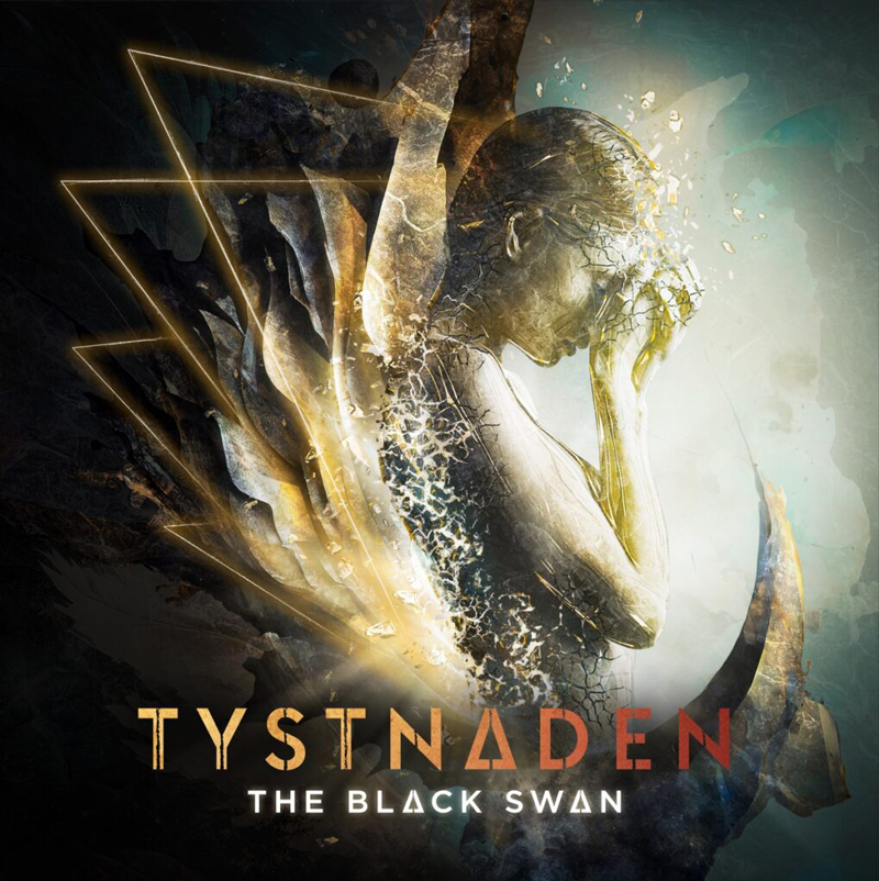 Tystnaden – "The Black Swan" cover artwork. An illustration of a woman with wings resting her head on her hand.