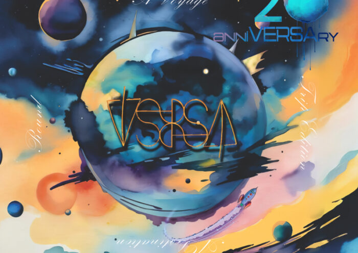 Versa – A Voyage cover artwork. An illustration of various planets.