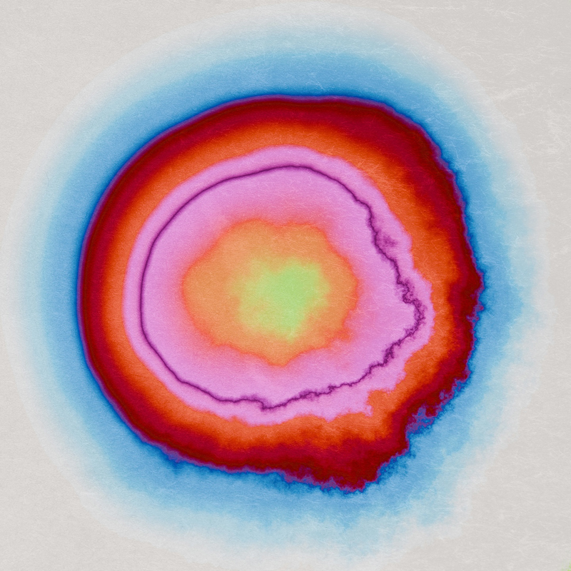 Violeta Vicci & Bruno Bavota - Be Human cover artwork. An image with several layers of colors, like a thermal image.