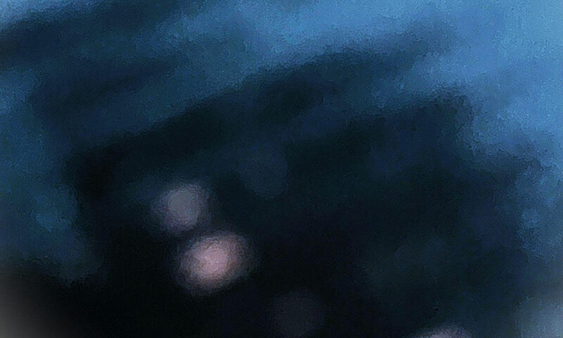 Volker Lankow — Drone With Me cover artwork. A blue cover with blurry white and purtple dots.