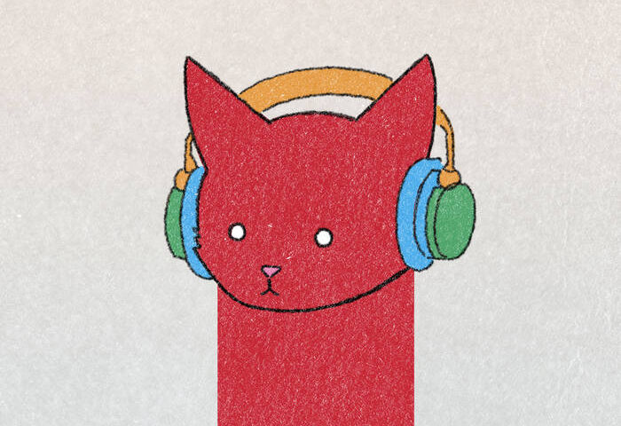 catpack - What I've Found cover artwork. An illustration of a cat with headphones.