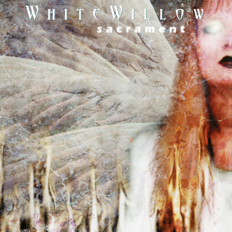 White Willow - Sacrament cover artwork. A partial view of an angel.