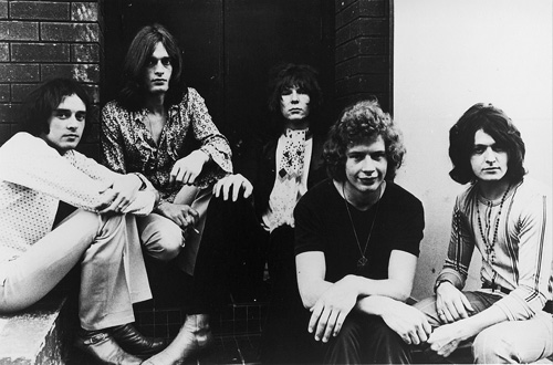 Early Yes with Peter Banks (guitar), Tony Kaye (keyboards), Chris Squire (bass), Bill Bruford (drums), and Jon Anderson (vocals)