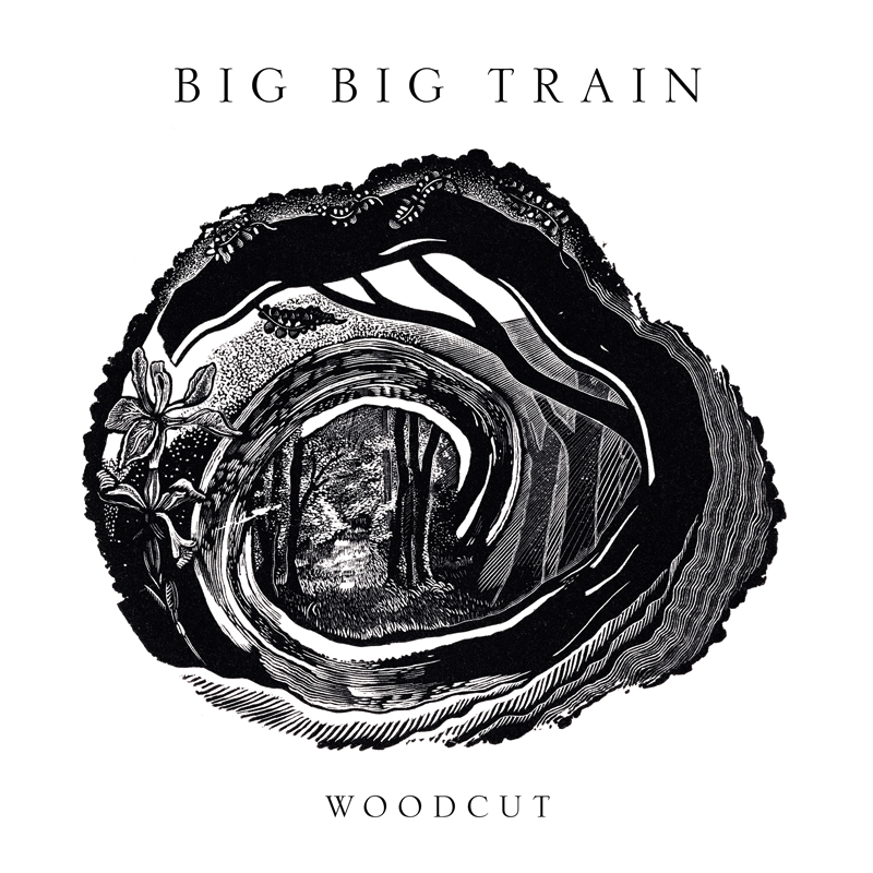 Big Big Train - Woodcut cover artwork. A black and white image of a woodcut.