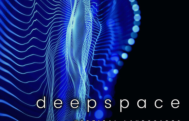 deepspace - Vertical Landscapes — Retrospective cover artwork. Blue patterns.